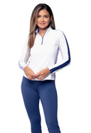 IBKUL Color Block Long Sleeve Mock Neck