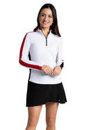 IBKUL Color Block Long Sleeve Mock Neck