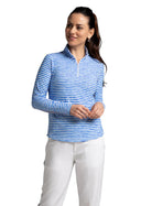 IBKUL Striped L/S Mock Neck