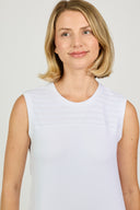 White Stripes Sleeveless Tank