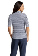 IBKUL Striped Elbow Sleeve Top