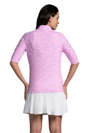 IBKUL Striped Elbow Sleeve Top