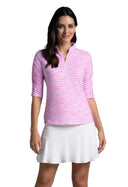 IBKUL Striped Elbow Sleeve Top