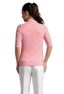 IBKUL Striped Elbow Sleeve Top