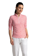 IBKUL Striped Elbow Sleeve Top