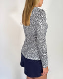 Navy Geo Lexi Long Sleeve Top