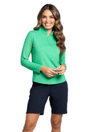 IBKUL L/S Mock Neck Green