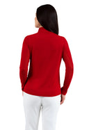 IBKUL Red L/S Mock Neck