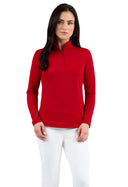 IBKUL Red L/S Mock Neck