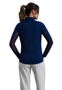 IBKUL LS Mock Neck Classic Navy