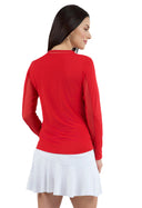 IBKUL L/S Crew w/ Mesh Red