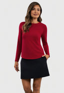 IBKUL L/S Crew with Mesh Ruby