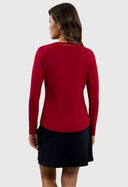 IBKUL L/S Crew with Mesh Ruby