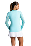 IBKUL L/S Crew with Mesh Seafoam