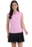 IBKUL Candy Pink Sleeveless Polo