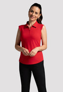 IBKUL Red Sleeveless Polo
