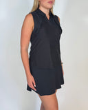 Black Eyelet Sleeveless Ruffle