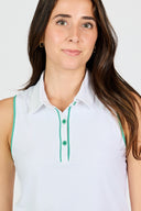 Alpine White Sleeveless Polo