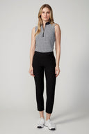 Black Jacquard Ankle Pant