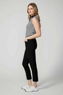 Black Jacquard Ankle Pant