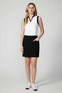 Black Jacquard Techno Skort