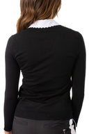 Black Long Sleeve V-Neck Sweater