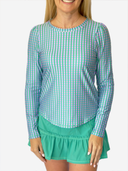 Palm Gingham Long Sleeve Crew