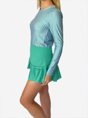 Palm Gingham Long Sleeve Crew