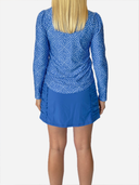 Blue Geo Long Sleeve Crew