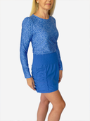 Blue Geo Long Sleeve Crew