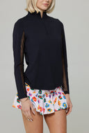 IBKUL Black Long Sleeve Mock Neck