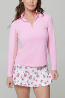 IBKUL Candy Pink Long Sleeve Mock Neck