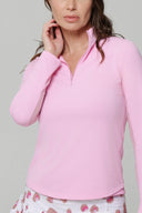 IBKUL Candy Pink Long Sleeve Mock Neck
