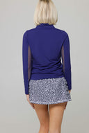 IBKUL Navy Long Sleeve Mock Neck