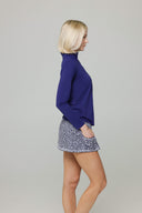 IBKUL Navy Long Sleeve Mock Neck