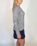 Navy Geo Lexi Long Sleeve Top