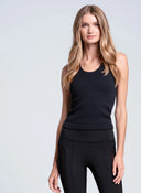 Seamless Black Scoop Tank