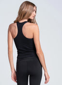 Seamless Black Scoop Tank