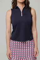 Golftini Sleeveless Zip Stretch Polo