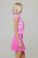 IBKUL Gingham Sleeveless Polo