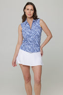 IBKUL Gingham Sleeveless Polo