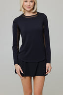 IBKUL Long Sleeve Crew with Mesh