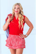Liberty Houndstooth Ruffle Skirt