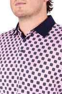 Men's Pink Medallion Pique Polo