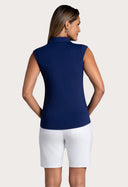 IBKUL Navy Sleeveless Polo