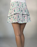 Mint Animal Ruffle Print Skirt