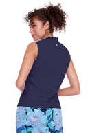 Sleeveless Scalloped Neck Polo