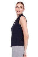 Swing Control Sleeveless Scalloped Neck Polo