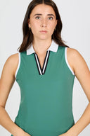 Fresh Air Sleeveless Pine Polo