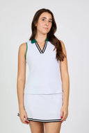 Fresh Air Sleeveless White Polo